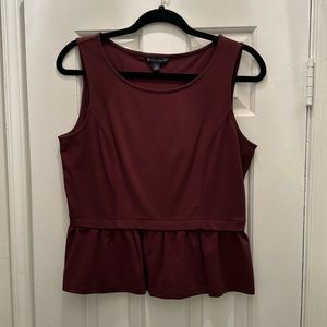 Brooks Brothers Burgundy Women’s Peplum Top